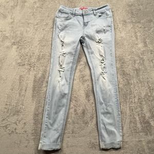 Wax Jean Butt I love you Jeans Blue Ripped Denim 26x25 Distressed